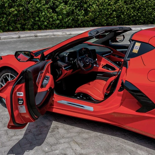 Chevrolet Corvette 2023 red rental in dubai - undefined